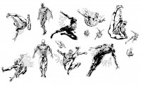 Spider-Man 2099 - szkice postaci